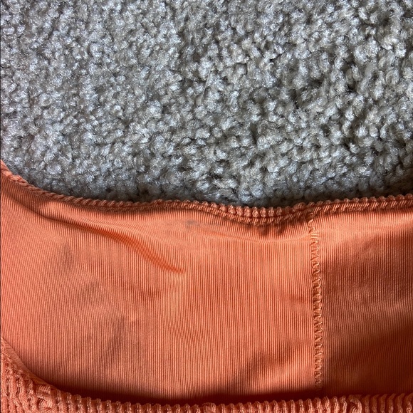 Orange Ribbed Bathing Suit Top - Picture 4 of 4